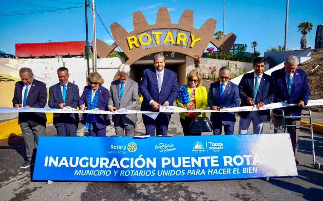 Tomás Gutiérrez y Francesco Arezzo entregan remodelación del Puente Rotario en Ramos Arizpe