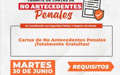 Sin costo, DIF Ramos Arizpe entregará Cartas de No Antecedentes Penales