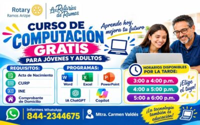 Club Rotario de Ramos Arizpe mantiene cursos gratuitos de computación para jóvenes y adultos